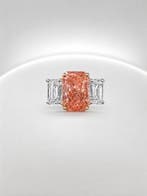 Ring - 14 karaat Geel goud - 5.06ct. tw. Roze Diamant (Fancy, Nieuw