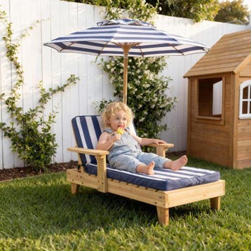 Kinderligstoel met parasol - 92 x 50 x 51 cm, Verzenden, Nieuw