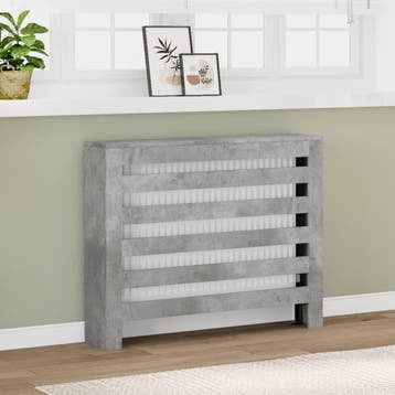 vidaXL Radiatorombouw 104x20x82 cm bewerkt hout betongrijs, Verzenden, Nieuw