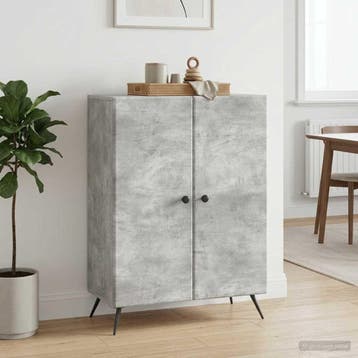 vidaXL Dressoir Betongrijs 66 x 34,5 x 90 cm Bewerkt hout, Verzenden, Nieuw, Overige houtsoorten, Minder dan 50 cm