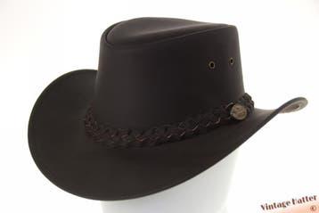 Western hoed Hawkins bruin en zwart leer 58, 59 en 60 Nieuw, Kleding | Heren, Ophalen of Verzenden, Nieuw, Hoed
