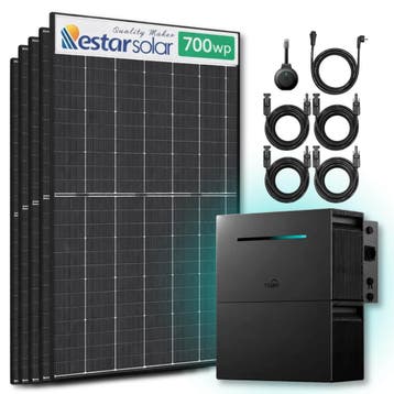 Zonnepanelen Thuisbatterij Pakket - 4 kWh - 5x 700Wp, Ophalen of Verzenden, Nieuw