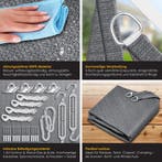 Schaduwdoek - Zonnezeil - Rechthoekig - 3x4 m - Grijs - KESS, Tuin en Terras, Verzenden, Zo goed als nieuw