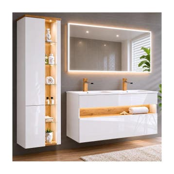 Badkamermeubel Baya White 120CM (Badkamermeubels), Huis en Inrichting, Badkamer | Badkamermeubels, Ophalen of Verzenden, Nieuw