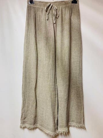 Linnen mix broek met prachtige textuur - luchtig lange boho, Nieuw