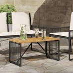 vidaXL Buiten Tafel Zwart en Bruin 80 x 40 x 40 cm poly, Verzenden, Nieuw