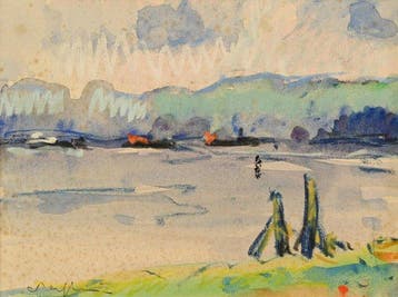André Raffin (1927 - 2005) - Péniches sur la Seine - No