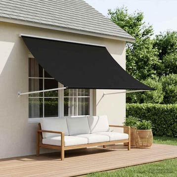 vidaXL Markies Zwart 350 x 150 cm 180 g / m² Polyester met, Verzenden, Nieuw