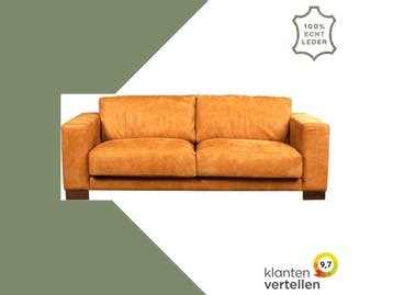 Leren bank Clear - 3 zits - Kenia Cognac (cognac) - Poten, Bohemian, Eigentijds, Modern, Retro, Vintage, Nieuw, Ophalen of Verzenden