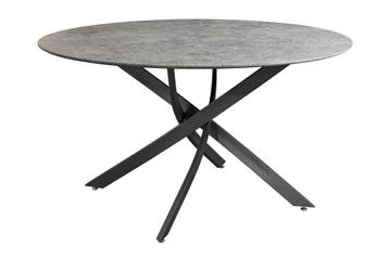 Eettafel HELIX 120 cm rond, grijze steenlook met zwart, Ophalen of Verzenden, Nieuw