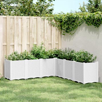vidaXL Plantenbak 160x160x53 cm polypropeen wit, Verzenden, Nieuw, Kunststof