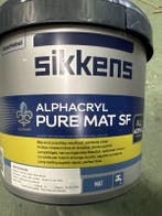 Sikkens Alphatex Pure Mat SF - beigegrijs - 5 liter, 5 tot 10 liter, Beige, Nieuw, Ophalen of Verzenden