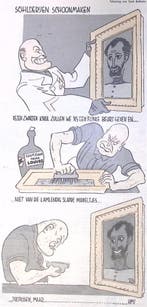 Spotprent over Mussolini en Haile Selassie (lijst optie), Verzenden