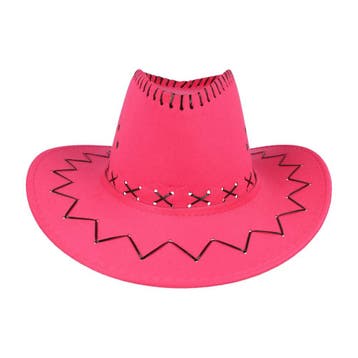 Cowboyhoed - Western Hoed met Stiksel - Onesize - Fuchsia, Nieuw