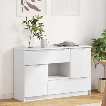 vidaXL Dressoir Wit 100 x 30 x 65,6 Bewerkt hout, Verzenden, Nieuw, Overige houtsoorten, Minder dan 50 cm
