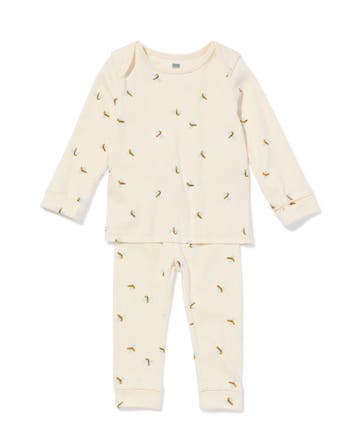 HEMA Baby meegroeipyjama rib dieren gebroken wit, Verzenden, Nieuw