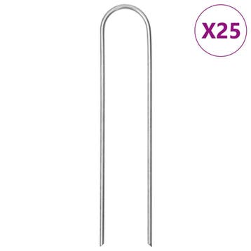 vidaXL Grondharingen 25 st U-vormig 15x3,5 cm gegalvaniseerd, Caravans en Kamperen, Verzenden, Nieuw