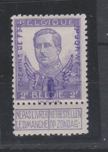 België 1915/1915 - Belgie Spoorwegzegel 1915 OBP 56 met, Gestempeld