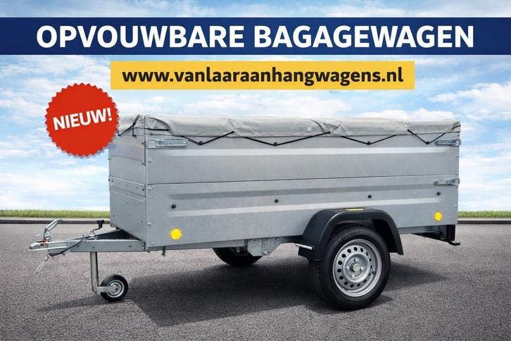 NIEUW Opvouwbare Bagagewagen Aanhangwagen - Compleet!, Auto diversen, Aanhangers en Bagagewagens, Nieuw, Ophalen of Verzenden