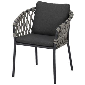 Amalfi dining tuinstoel antraciet aluminium rope, Tuin en Terras, Ophalen of Verzenden, Nieuw
