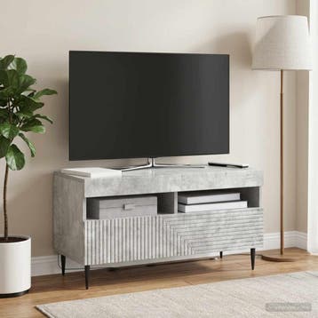 vidaXL LED tv-meubel HAARLEM 81 x 35 x 43 cm Betongrijs, Huis en Inrichting, Minder dan 50 cm, Verzenden, Nieuw, Minder dan 100 cm