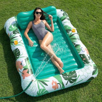Luchtbed Zwembad - Tanning bed - 100kg - Groen - SOLAVERO, Verzenden, Zo goed als nieuw