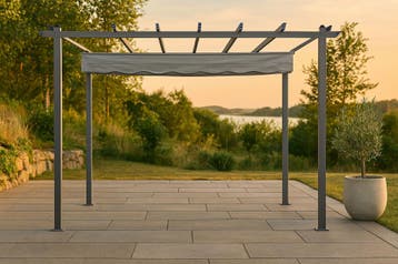 Pergola Eva - Grijs - Aluminium - 295x295cm - The Outsider, Verzenden, Nieuw