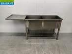 RVS Spoeltafel Dubbele Spoelbakken 188 x 57 x 88 cm Horeca, Zakelijke goederen, Horeca | Keukenapparatuur, Ophalen of Verzenden