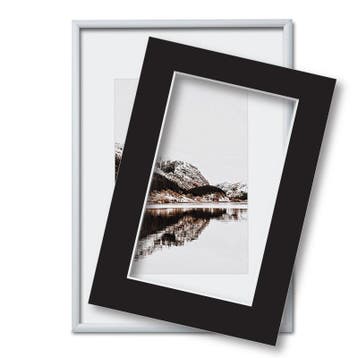 Fotolijst met passe partout 60x80cm zilver, Nieuw