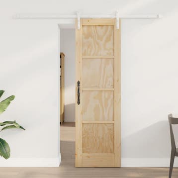 vidaXL Schuifdeur Natuurlijk en Wit 61 x 198,5 cm Massief, Verzenden, Nieuw