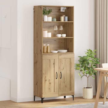 vidaXL buffetkast 2 st artisanaal eikenkleurig 69,5 x 34 x, Huis en Inrichting, Kasten | Buffetkasten, Minder dan 50 cm, Verzenden