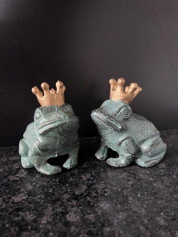 Decoratief ornament (2) - Set van twee kikkers, Antiek en Kunst