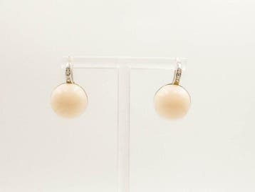 Oorbellen - 18 karaat Witgoud Diamant (Natuurlijk) - Opaal, Sieraden, Tassen en Uiterlijk, Oorbellen, Nieuw