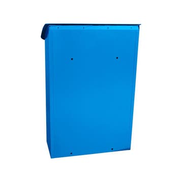 Basic Lugon wandbrievenbus staal - blauw, Tuin en Terras, Brievenbussen, Verzenden, Nieuw