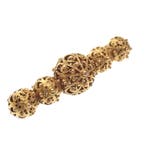 Antiek gouden broche; Filigrain techniek, Ophalen of Verzenden, Gebruikt, Overige kleuren, Goud