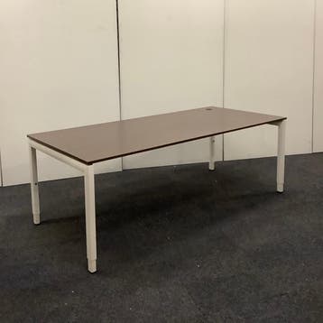 drentea bureau 200x90 cm, in hoogte verstelbaar, Wit - bruin, Huis en Inrichting, Bureaus, Ophalen of Verzenden, In hoogte verstelbaar