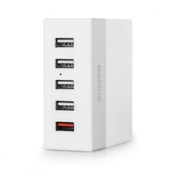 5Poort USB Oplader Wit - Lange kabel - Remax RU-U1, Hobby en Vrije tijd, Elektronica-componenten, Ophalen of Verzenden, Nieuw