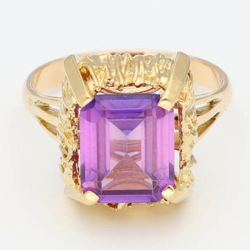 Ring - 18 karaat Geel goud Saffier, Sieraden, Tassen en Uiterlijk, Ringen, Nieuw