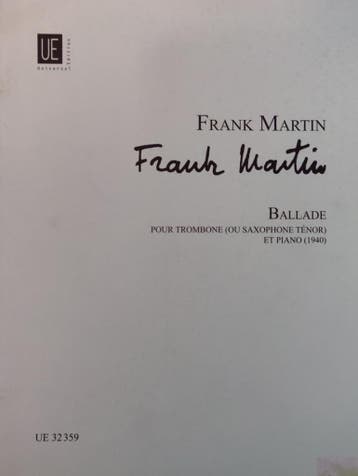 Frank Martin Ballade pour Trombone, Ophalen of Verzenden, Nieuw, Trombone