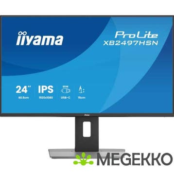 Iiyama ProLite XB2497HSN-B1 24  Full HD IPS USB-C monitor, Computers en Software, Verzenden, Nieuw, Iiyama