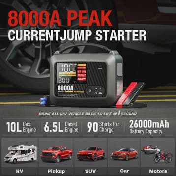 Krachtige 8000A Jump Starter met Luchtpomp - Heavy Duty Auto, Verzenden, Nieuw