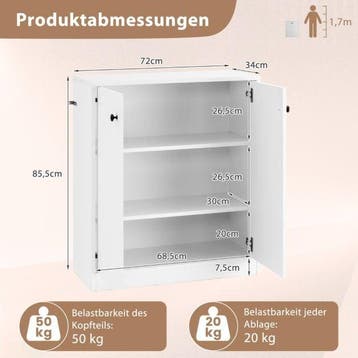 2dekans | Coast Dressoir Wit – Moderne Opbergkast met 2, Ophalen of Verzenden, Zo goed als nieuw
