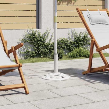 vidaXL Parasolvoet 9 kg 40 cm gietijzer wit, Verzenden, Nieuw, Minder dan 1 meter, Parasolvoet