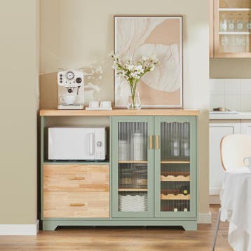 Buffetkast met Glazen Deuren en Lades - Stijlvolle Keuken-,, Verzenden, Nieuw