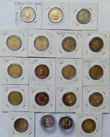 Europa. 2 Euro 2005/2026 (19 coins incl. 2 coins colored by