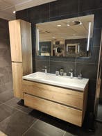 Badmeubel greeploos met kranen en spiegel - 0026, Huis en Inrichting, Badkamer | Badkamermeubels, Ophalen, Nieuw, Wastafelkast