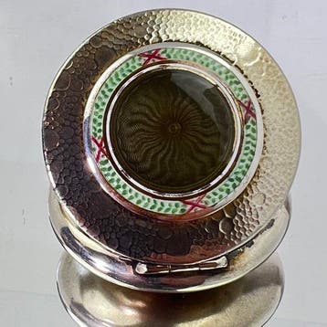 Doos - sieraad - guilloché - .800 zilver - Art Deco