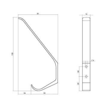 Intersteel Kapstokhaak afgerond - RVS, Verzenden, Nieuw