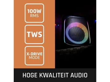 Lenco PA-101BK - Draadloze Bluetooth Party Speaker - 100W, Audio, Tv en Foto, Luidsprekers, Verzenden, Zo goed als nieuw