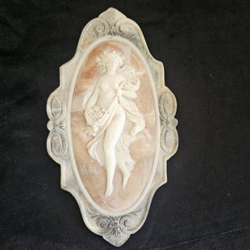 cameo-reliëf vrouw - Plaquette - Incolay steen
